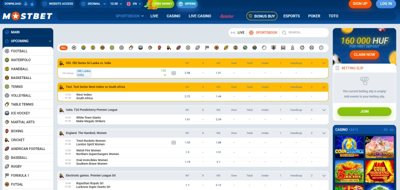 mostbet Baste sportive